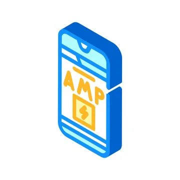 Amp accelerated mobile pages seo isometric icon vector illustration Stock Illustration