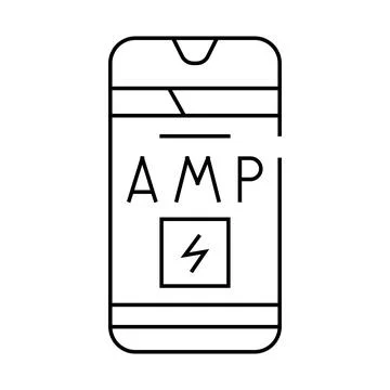 Amp accelerated mobile pages seo line icon vector illustration Stock Illustration