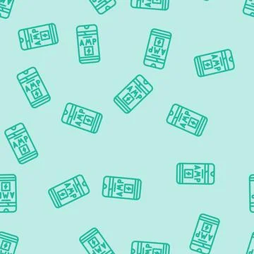 Amp accelerated mobile pages seo line vector seamless pattern Stock Illustration
