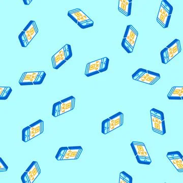 Amp accelerated mobile pages seo isometric icon seamless pattern Illustrazione stock
