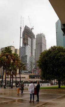 AMP building under construction in the CBD, shot from Circular Quay Stock Photos