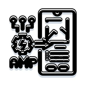 Amp concept optimizing mobile web content rendering Stock Illustration