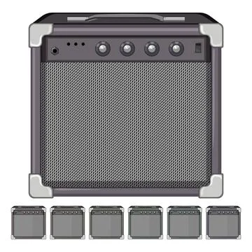 Amp guitar amplifier cartoon vector graphic Stock Illustration