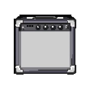 Amp guitar amplifier pixel art vector illustration Stock Illustration