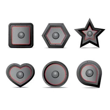 Amp speaker Icon set Illustrazione stock