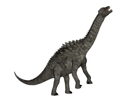 Ampelosaurus dinosaur eating - 3D render Stock Illustration