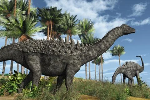 Ampelosaurus Dinosaurs Stock Illustration