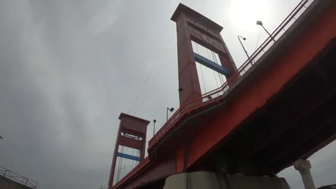 Ampera bridge in slow motion Stock Footage 243960272