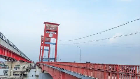 The Ampera Bridge at Sunset Stock Photos