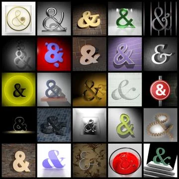 Ampersand collage Stock Illustration