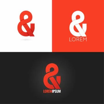 Ampersand logo design icon set background Stock Illustration