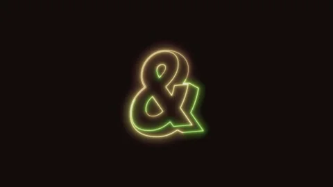 Ampersand Neon Text Seamless Loop 4K (Black Background) Stock Footage 310356974