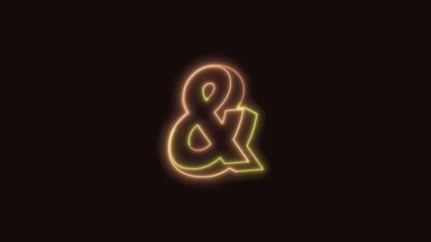 Ampersand Neon Text Seamless Loop with Black Background 4K Stock Footage 311429261