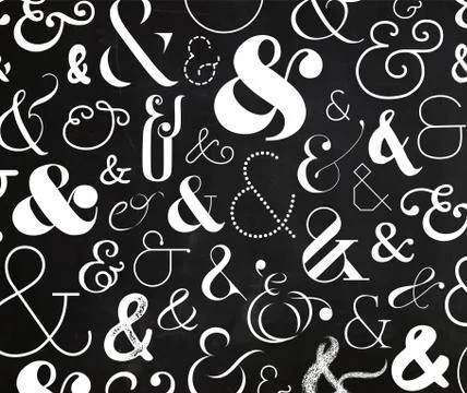 Ampersand pattern chalk Stock Illustration