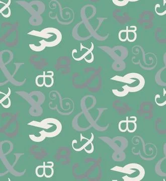 Ampersand seamless pattern Stock Illustration
