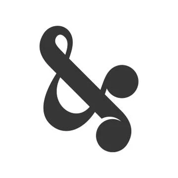 Ampersand Sign on White Background. Vector Stock Illustration