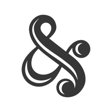 Ampersand Sign on White Background. Vector Stock Illustration