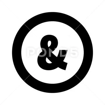 Ampersand Symbol isolated on white background. Black symbol for your ...