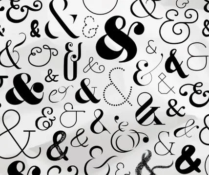 Ampersand symbol pattern Illustrazione stock