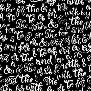 Ampersands prepositions vector seamless pattern Ilustración de archivo