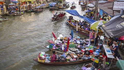 Amphawa Floating Market Vídeo Stock 114686727