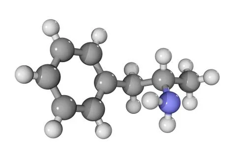 Amphetamine drug, molecular model Stock Illustration