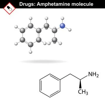 Amphetamine drug molecule Stock Illustration
