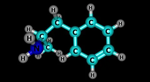 Amphetamine molecular structure isolated on black Stock Illustration
