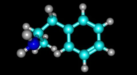 Amphetamine molecular structure isolated on black Stock Illustration