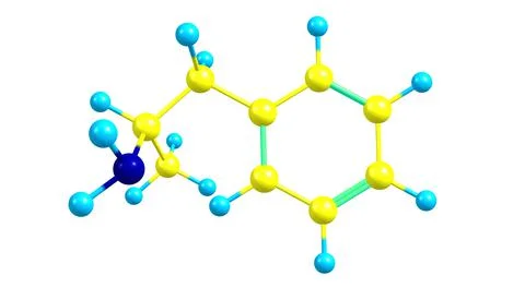 Amphetamine molecular structure isolated on white Stock Illustration
