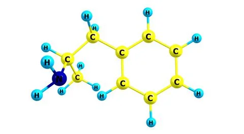 Amphetamine molecular structure isolated on white Stock Illustration