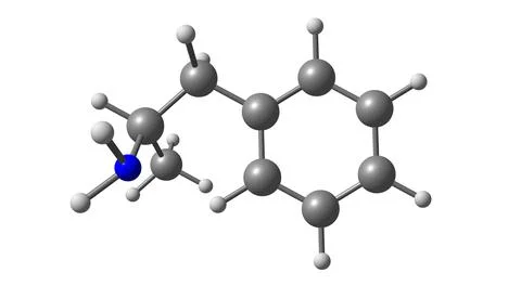 Amphetamine molecular structure isolated on white Stock Illustration