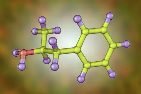Amphetamine molecule, a powerful stimulant of central nervous system Stock Illustration