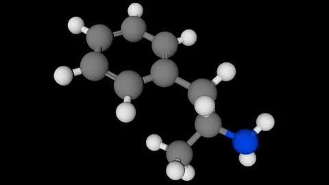 Amphetamine Molecule Structure 3D Model