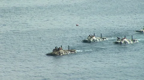 Amphibious assault Stock Footage 49605430