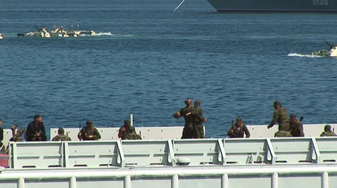 Amphibious assault Stock Footage 49608105