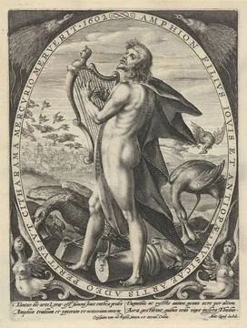 Amphion: The air element; The four elements; 4. Principles Musicae. Landsc... Stock Photos