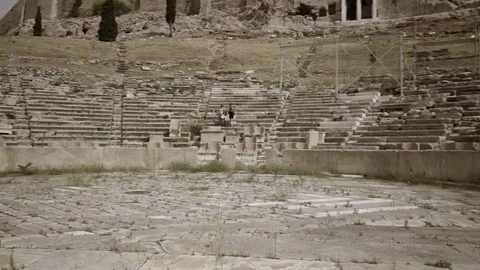 Amphitheater in Athene. Odeo di Erode Attico. Stock Footage 83645112