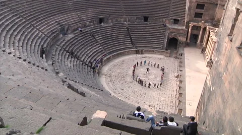 Amphitheater in Bosra 스톡 동영상 58471231