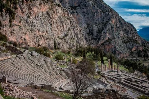 The Amphitheater of Delphi 스톡 사진
