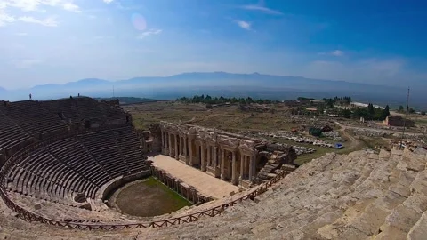 Amphitheater in Pamukkale Stock Footage 142736703