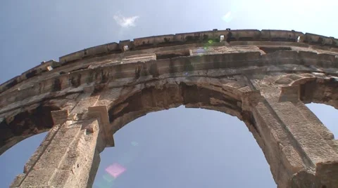Amphitheater in Pula Stock Footage