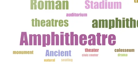Amphitheatre Tag Cloud Animated Isolated Stock Footage 107247276