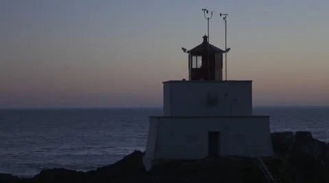 Amphitrite Lighthouse in Ucluelet, Canada Видео 58719563