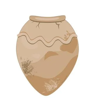 Amphora ancient pot isolated vector illustration. Stock Illustration
