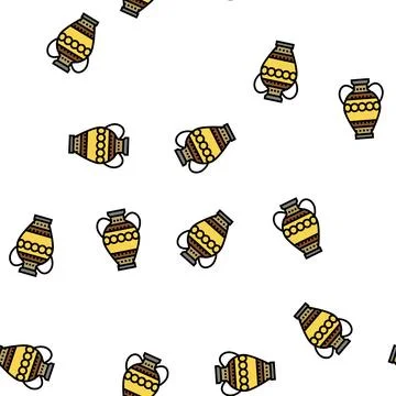 Amphora ancient rome vector seamless pattern Stock Illustration