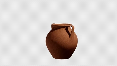 Amphora clay pot close up isolated on transparent background alpha channel 4K Stock Footage 331379049