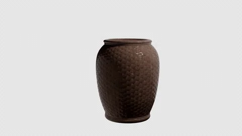 Amphora clay pot close up isolated on transparent background alpha channel 4K Stock Footage 331379118