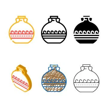 Amphora container types color icon vector Stock Illustration