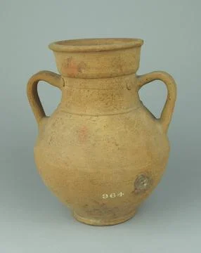 Amphora Cypriot Vase with four knobs like rivets on neck, of unpainted clay.. Stock Photos